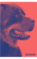 Notebook: Rottweiler Dog Breed Pet Diary Journal (Red)