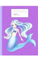 Mermaid Composition Notebook Wide Ruled: Composition Book, Lined Student Exercise Book 200 pages
