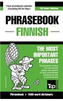 English-Finnish phrasebook and 1500-word dictionary