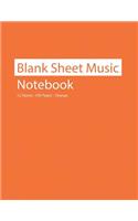 Blank Sheet Music Notebook 12 Staves 100 Pages Orange