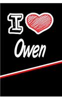 I Love Owen: Blank Recipe Cookbook 120 Pages 6x9