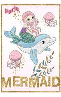 Paris Mermaid: Wide Ruled Composition Book Diary Lined Journal