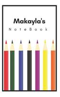 Makayla's Notebook: Personalized Writing Journal with Name