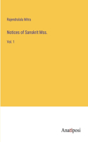 Notices of Sanskrit Mss.