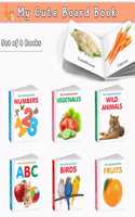 Early Learning Board Book Set for Toddlers â€“ 6 Book Collection for kids - ABC, Numbers, Fruits, Vegetables, Wild Animals, Birds, Baby picture books, Kids educational board books