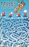Mazes Christmas: A Great Christmas Mazes Book With Solutions for Kids, Ages:4-6,7-10