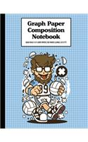 Graph Paper Composition Notebook Quad Rule 5x5 Grid Paper - 150 Sheets (Large, 8.5 x 11"): Hipster Volleyball