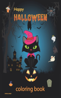 Happy Halloween Coloring Book: An Adult and Kids Coloring Book with Cats, Animals with Spooky Characters, Flowers, Mandalas, and Relaxing Fall Designs.