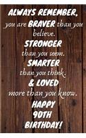 Always Remember You Are Braver Than You Believe Happy 90th Birthday