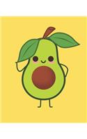 AVOCADO Composition Notebook: 7.5 X 9.25 Primary Ruled 110 pages book for girls, kids, school, students and teachers