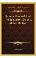 From a Hundred and Two to Eighty-Two in a Month or Two