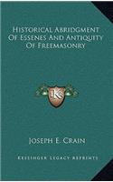 Historical Abridgment of Essenes and Antiquity of Freemasonry