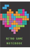 Retro Game Notebook: Tetris Edition - Wide Ruled - Paper Notebook - Journal - Blank - Lined - Workbook -for Home School College - for Writing Notes (Wide ruled, 120 Page(1 Retro Game Wide Ruled)