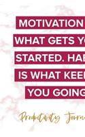 Motivation Is What Gets You Started. Habit Is What Keeps ou Going. Productivity Journal.