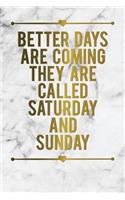 Better Days Are Coming They Are Called Saturday and Sunday: Funny Bullet Journal - 120-Page 1/4 Inch Dot Grid Funny Notebook - 6 X 9 Perfect Bound Softcover(Funny Journals)
