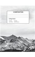 Snow Capped Mountains Composition Book 150 Pages