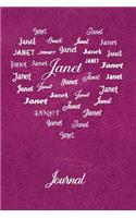 Personalized Journal - Janet: Magenta Leather Look Background