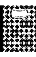 Quad Rule 5x5 Graph Paper Notebook. 7.44" x 9.69" 120 Pages. Black White Squares: Black White Seamless Diagonal Squares Pattern Cover. Square Grid Paper, Graph Ruled Notebook. Math and Science Notebook for teens and adults. 5x5 gr