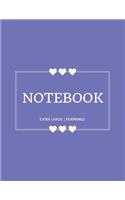 Notebook Extra Large: Periwinkle: Notebook 8.5 X 11: Notebook 400 Pages