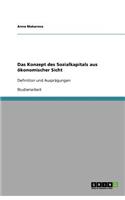 Das Konzept des Sozialkapitals aus ökonomischer Sicht: Definition und Ausprägungen(German)