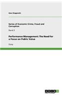 Performance Management: The Need for a Focus on Public Value