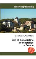 List of Benedictine Monasteries in France: (English)