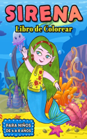 Sirena Libro de Colorear para Niños de 4 a 8 Años