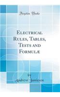 Electrical Rules, Tables, Tests and FormulÃ¦ (Classic Reprint)
