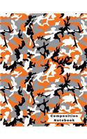 Composition Notebook: Orange Camouflage College Ruled Writing Notebook
