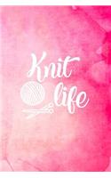 Knit Life: Knitting Graph Paper Planner Design Notebook, Blank Knitter Patterns Book, 4:5 Ratio, Pink