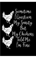Sometime I Question My Sanity But My Chickens Told Me I'm Fine