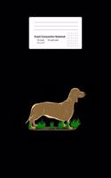 Graph Composition Notebook: Math, Physics, Science Exercise Book - Grass Is Greener Under My Weiner Funny Dachshund Puns Gift - Black 5x5 Graph Paper - Back To School Gift For 