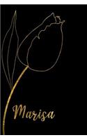 Marisa: Personalized Writing Journal for Women - Elegant Black and Gold