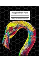 Hexagonal Graph Paper: Organic Chemistry & Biochemistry Notebook, Vibrant Flamingo Bird Cover, 160 Pages (8.5 x 11 inch, 1/4 inch hexagons)