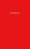 Notebook: College Wide Ruled Notebook - Medium (6 x 9) inches) - 110 Numbered Pages - Red Softcover