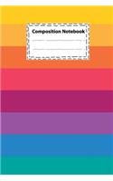 Composition notebook Vintage Rainbow strips background for Teens women girl boys for Writing Notes