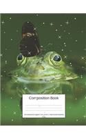 Composition Book 100 Sheets/200 Pages/7.44 X 9.69 In. Wide Ruled/ Butterfly Frog