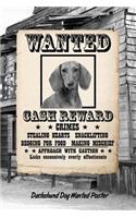 Dachshund Dog Wanted Poster: Isometric Dot Drawing Paper Notebook Featuring 120 Pages 6x9