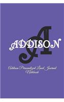 Addison Personalized Lined Journal Notebook