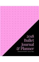 2018 Bullet Journal & Planner - Dotted Journal Notebook - Large; 300 Pages: pink/black