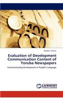 Evaluation of Development Communication Content of Yoruba Newspapers