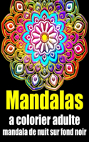 Mandalas a colorier adulte mandala de nuit sur fond noir
