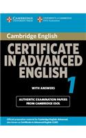 Cambridge Certificate in Advanced English 1 for updated exam Student's Book with answers