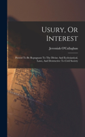 Usury, Or Interest