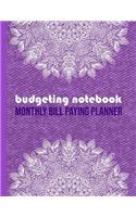 Budgeting Notebook Monthly Bill Paying Planner