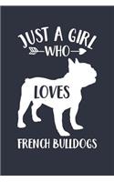 Just A Girl Who Loves French Bulldogs Notebook - Gift for French Bulldog Lovers and Dog Owners - French Bulldog Journal