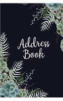 Address Book: Cute Navy Floral Address Book with Alphabetical Organizer, Names, Addresses, Birthday, Phone, Work, Email and Notes