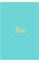 Sheri: Personalized Name Turquoise Matte Soft Cover Notebook Journal to Write In. 120 Blank Lined Pages