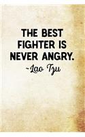 The best fighter is never angry Lao Tzu