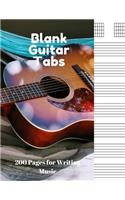 Blank Guitar Tabs: 200 Pages of Guitar Tabs with Six 6-line Staves and 7 blank Chord diagrams per page. Write Your Own Music. Music Composition, Guitar Tabs 8.5x11